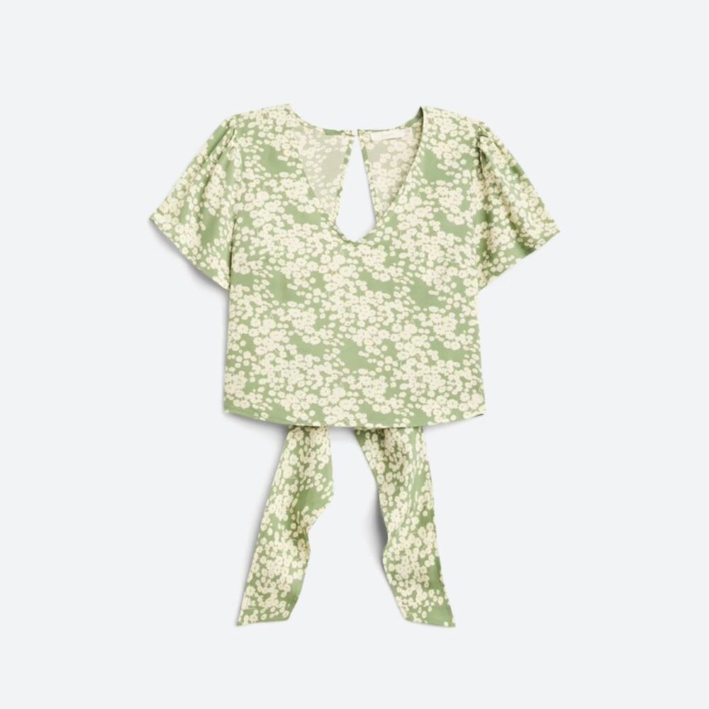 Lush Brie Tie Crop Blouse (L)